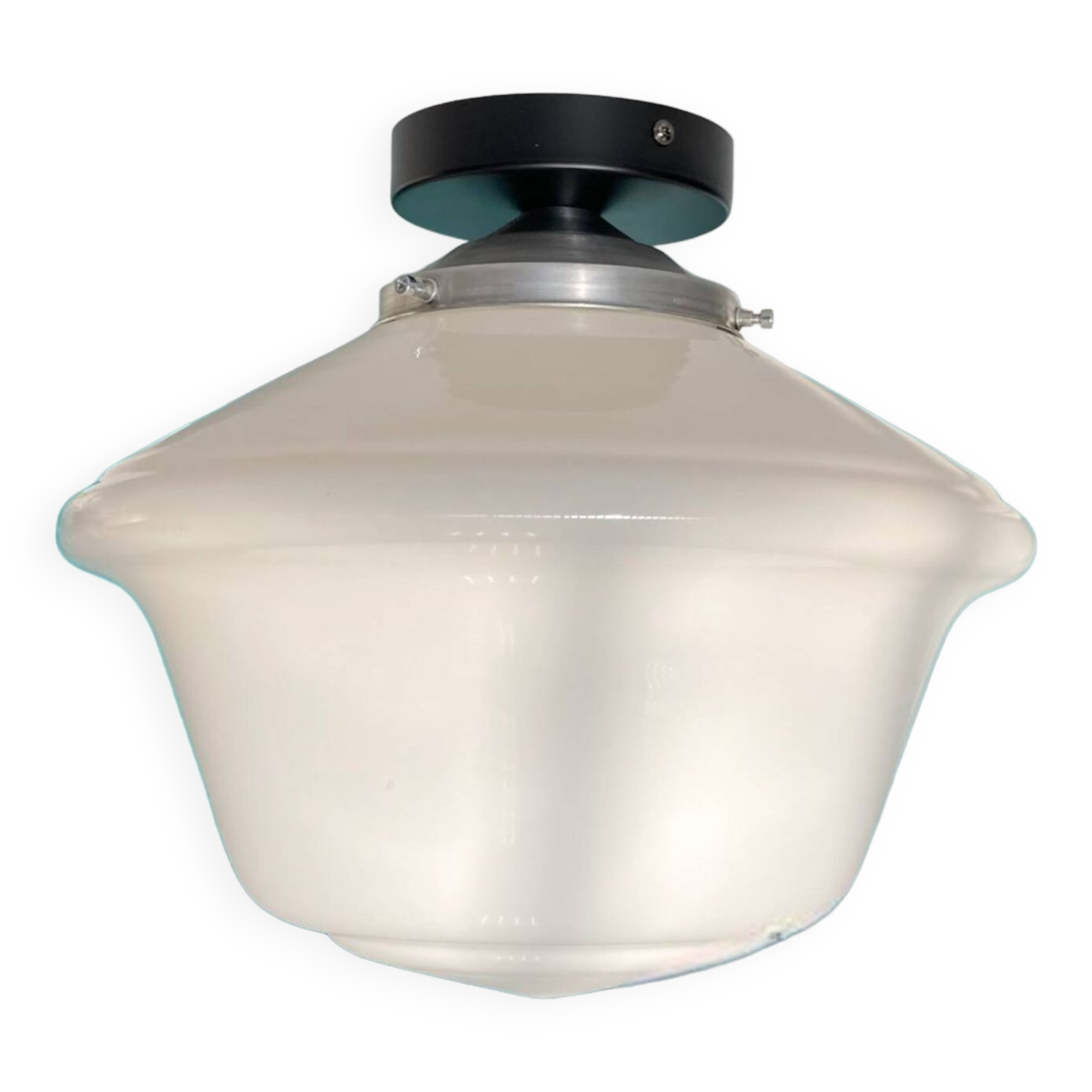 Large white opaline globe ceiling or wall light diameter 34 cm vintage decoration