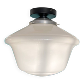 Grande applique globe plafonnier ou murale opaline blanche diamètre 34 cm vintage décoration