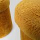 Pair of poufs, fur stools with storage inside, 1970s.
