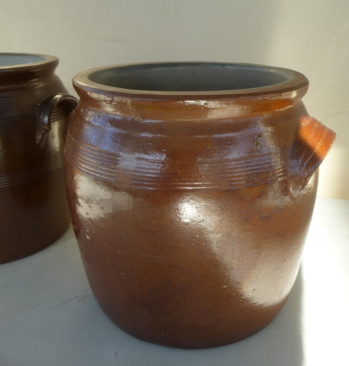 Old grease pot or candied stoneware pot
