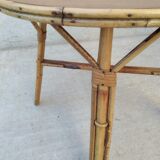 Round rattan coffee table