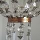 French Empire Style Bronze Single Montgolfier Crystal Basket Chandelier