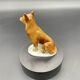 Vintage sitting dog in porcelain Zsolnay Pécs – Hungary, 1960s