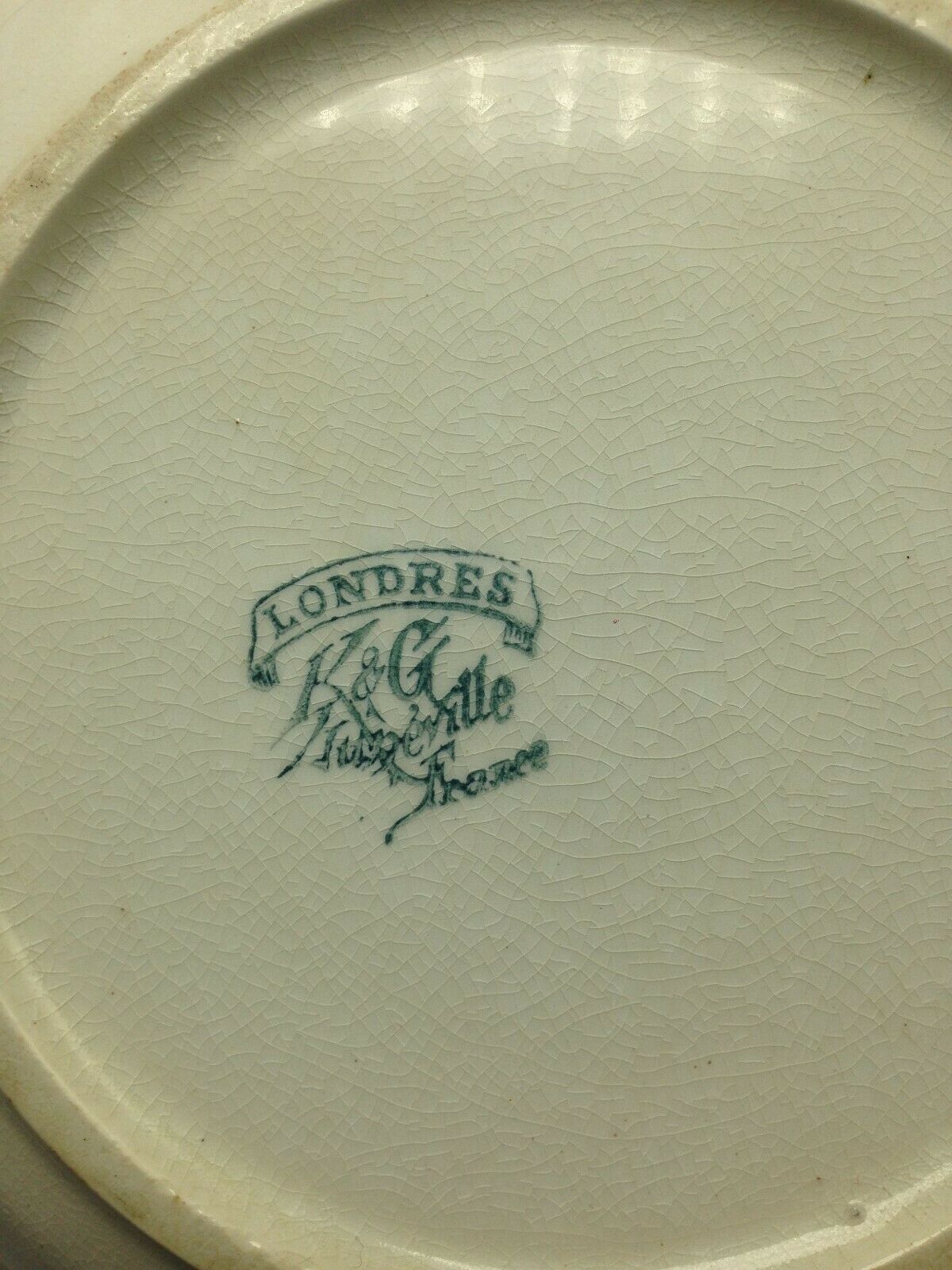 Pair of old hollow plates in Moonville model London earthenware