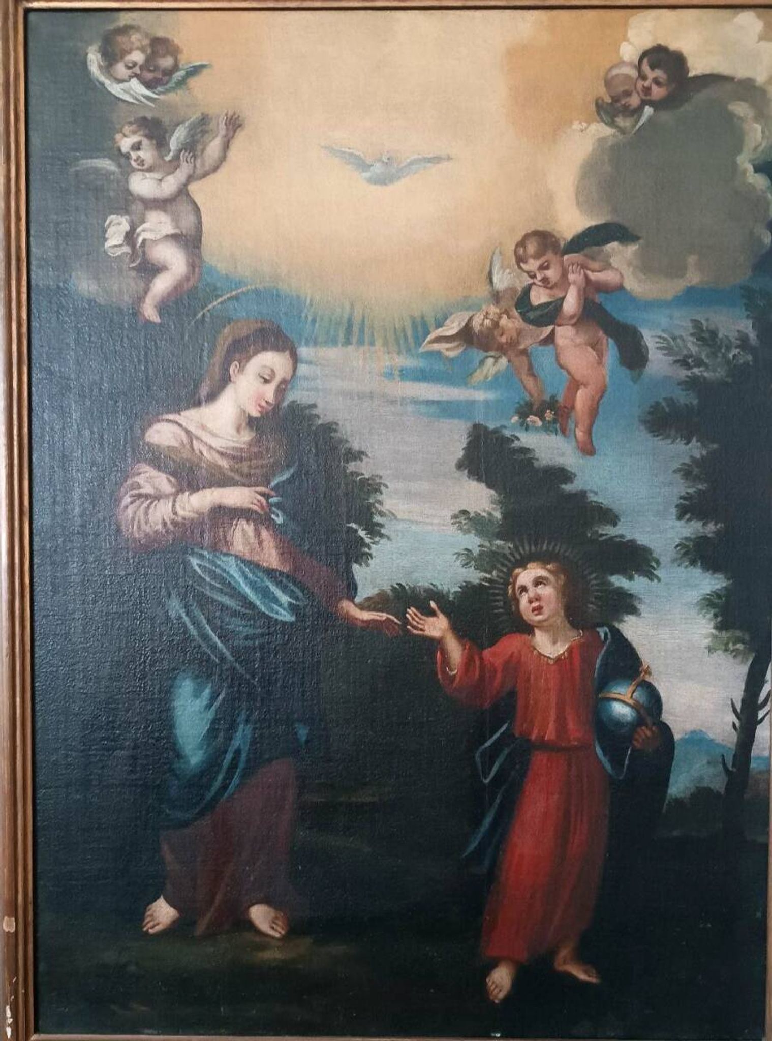 Old oil painting on canvas, 18th century