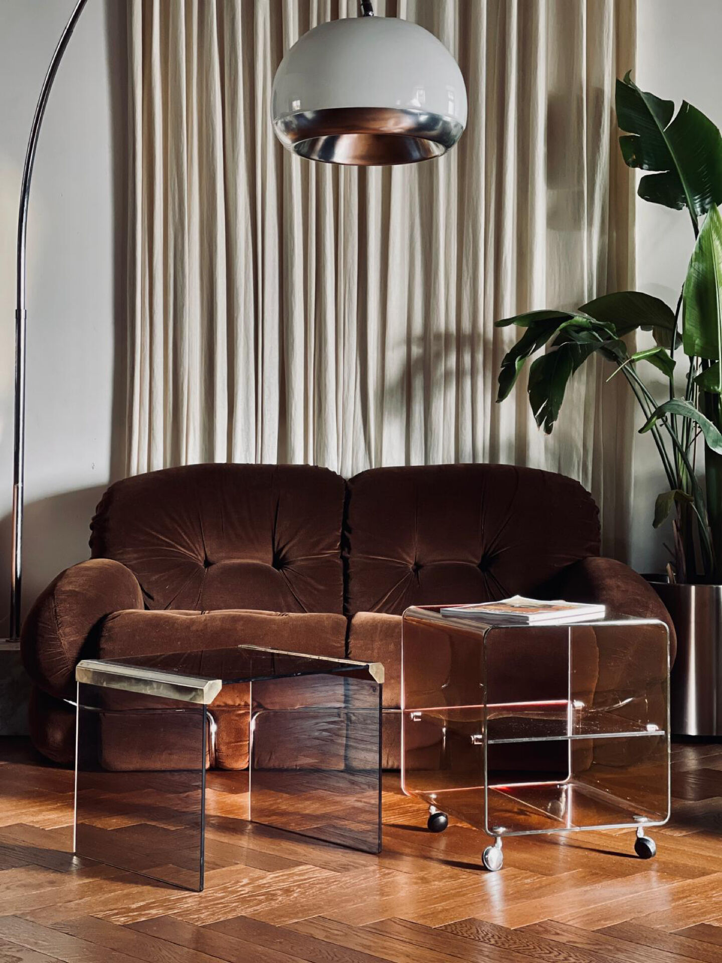 Vintage Italian sofa design "Okay" – Adriano Piazzesi – 2-seater velvet