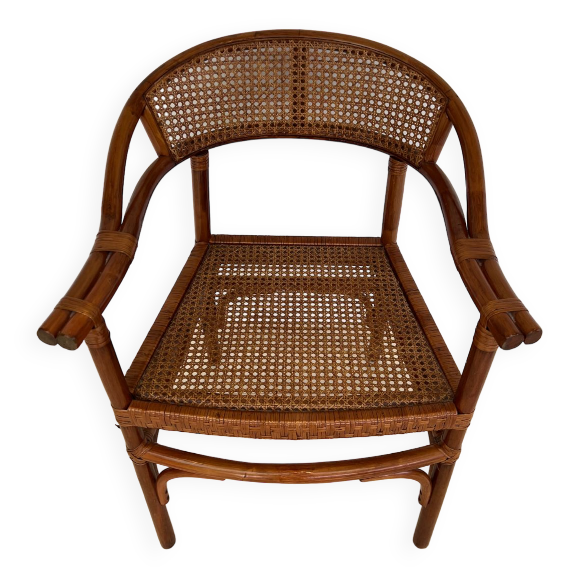 Rattan canning armchair