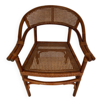 Rattan canning armchair