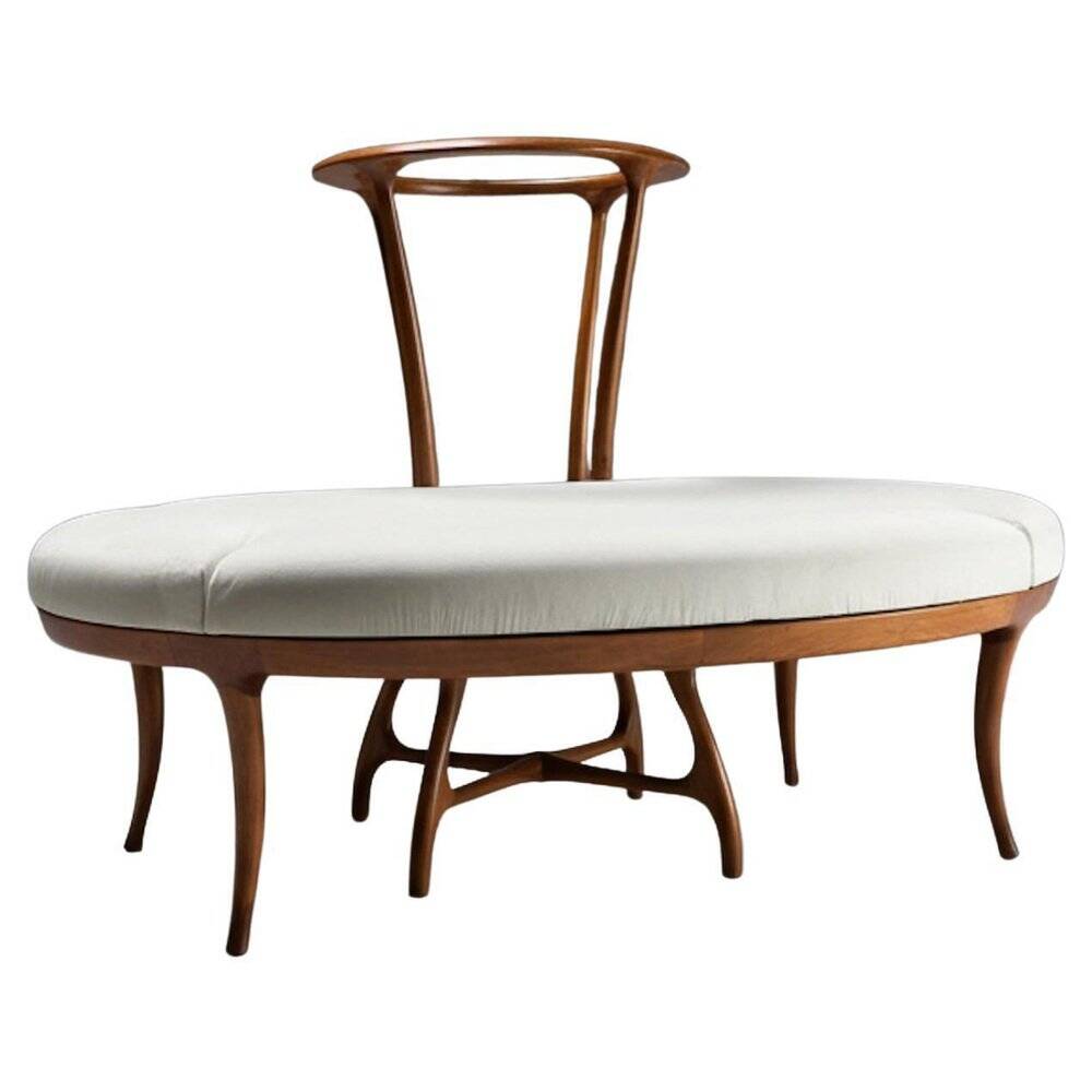 Large Circular Wooden Sofa, 1990s