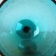 Italy glass vase in turquoise green 70s