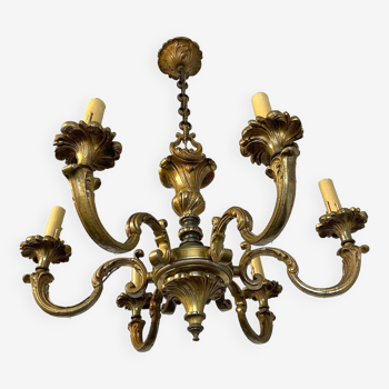 Solid bronze chandelier 6 branches classic style