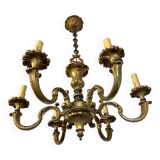 Lustre en bronze massif 6 branches style classique