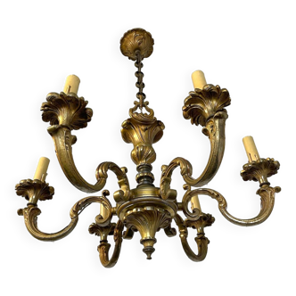 Lustre en bronze massif 6 branches style classique