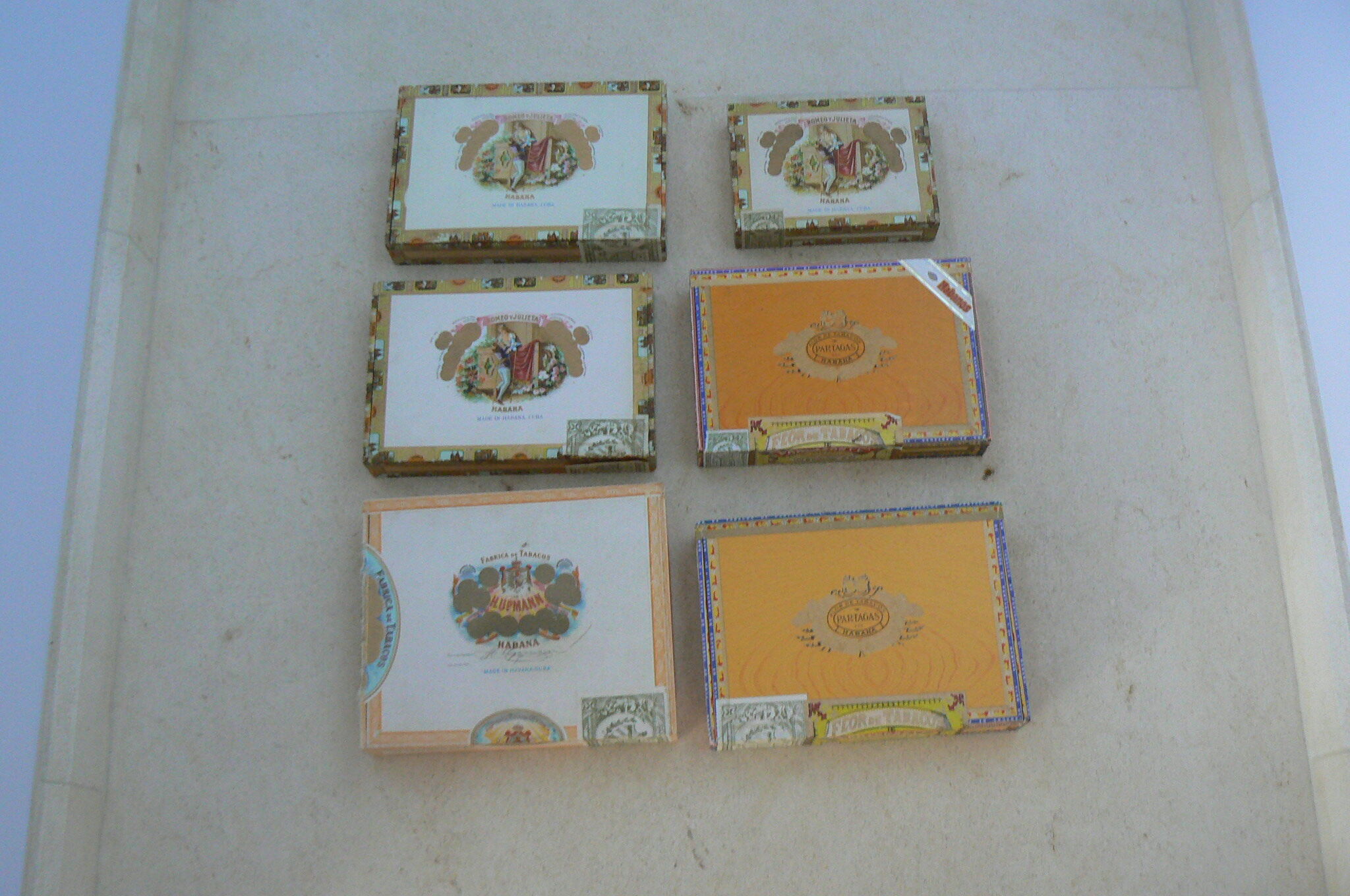 Empty cigar boxes from CUBA (set of 6 boxes)