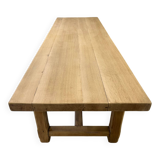 Light solid oak farmhouse table