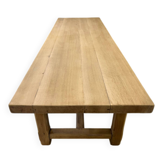 Light solid oak farmhouse table