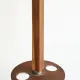 Tripod floor lamp in oak and brass, three lights