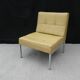 Low chair in Skai and chrome, Mobilier International