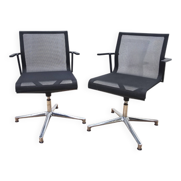 Paire de chaises de bureau Stick Chair, ICF