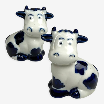 Salt shaker and cow pepper shaker