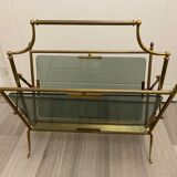 Brass magazine rack, neo-classical style 60