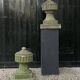 Pair of decorative elements for the tops of pilasters, blue stone, Louis XVI