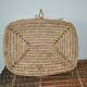 Vintage brown wicker rectangular basket, 1940s — Hungarian handcrafted weaving