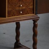 Swedish Grace, Geometric Oak Armoire, Thysells Furniture, Art Deco, 1940s