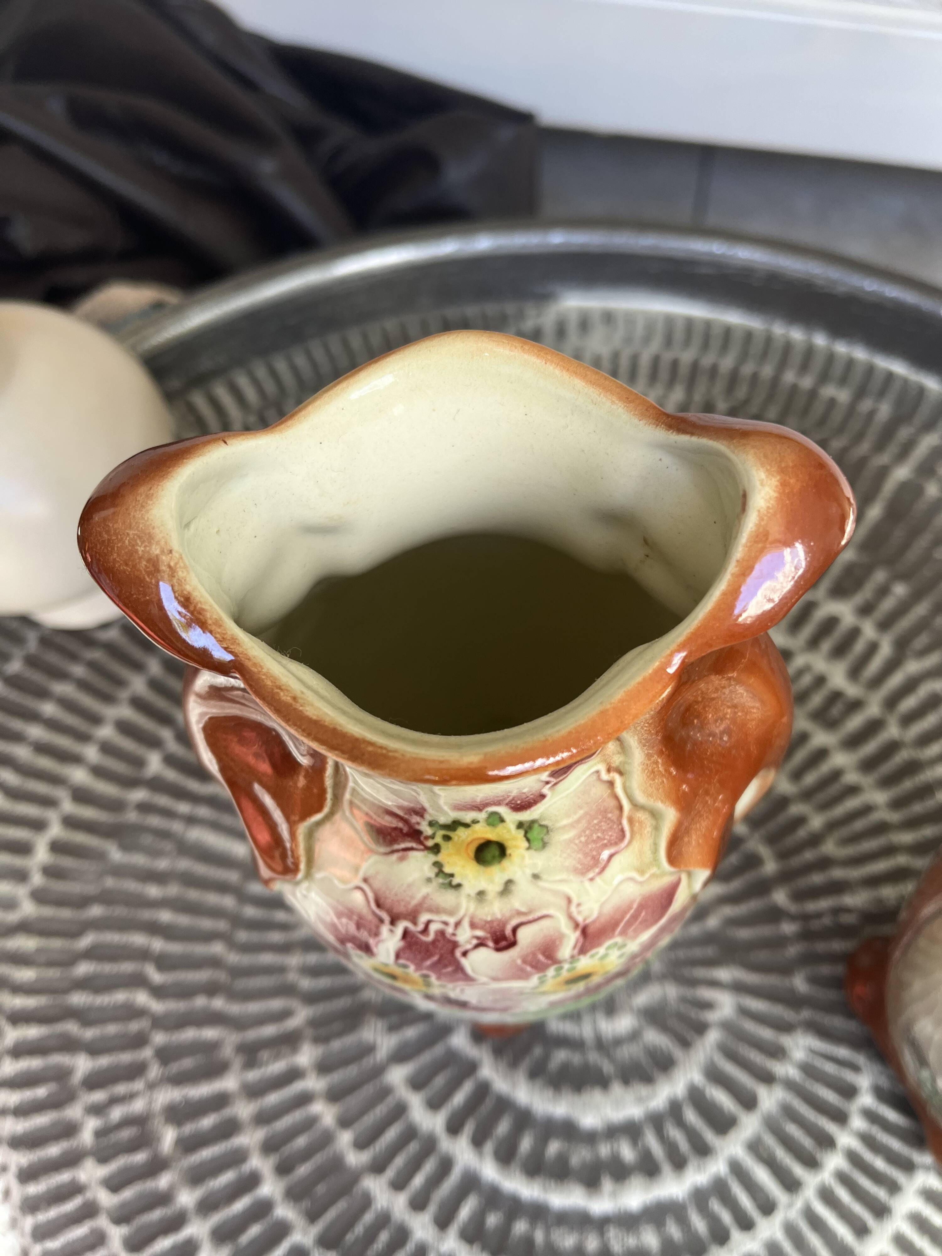 Paire de vase barbotine art nouveau