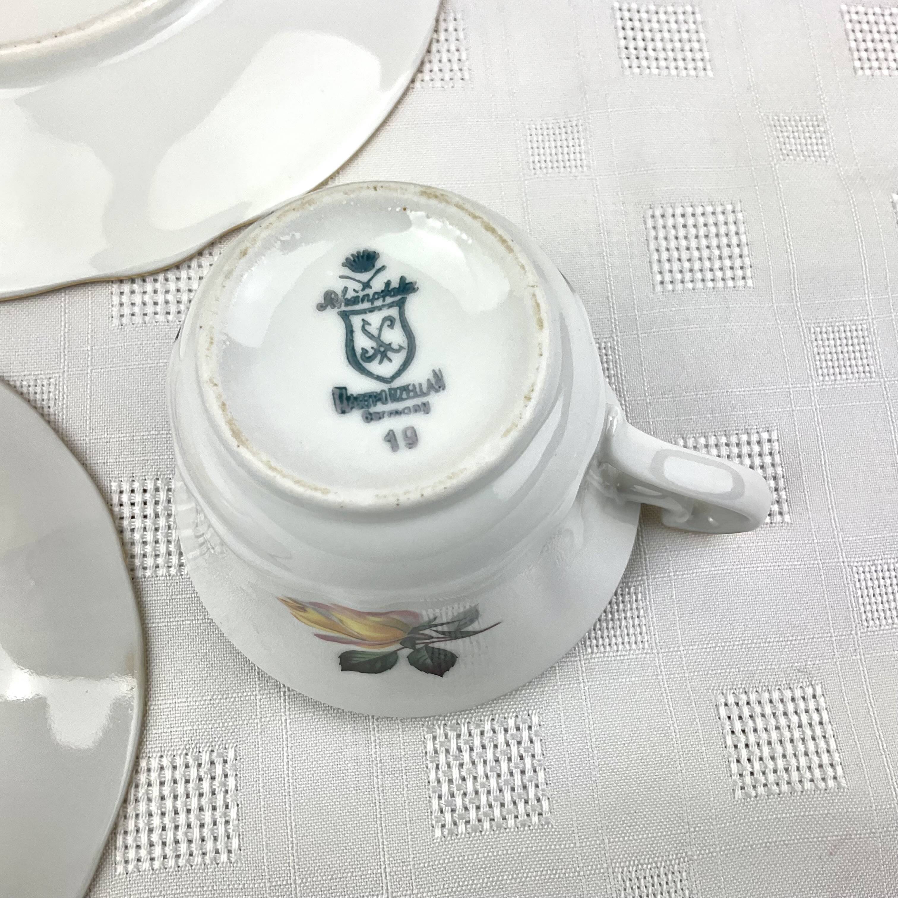 Yellow Trio Coffee Cup - Rheinpfaltz Hartporzellan Germany