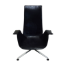 Rare reclining Black leather Tulip chair by Preben Fabricius and  Jørgen Kastholm for Kill Intl.