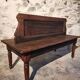 Antique French oak station bench – double-sided, 19th century (140 x 61 x 86 cm)