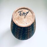 Vintage Art Ceramics Seta Vase attributed to Aldo Londi for Bitossi Raymor, Italy, 1960s