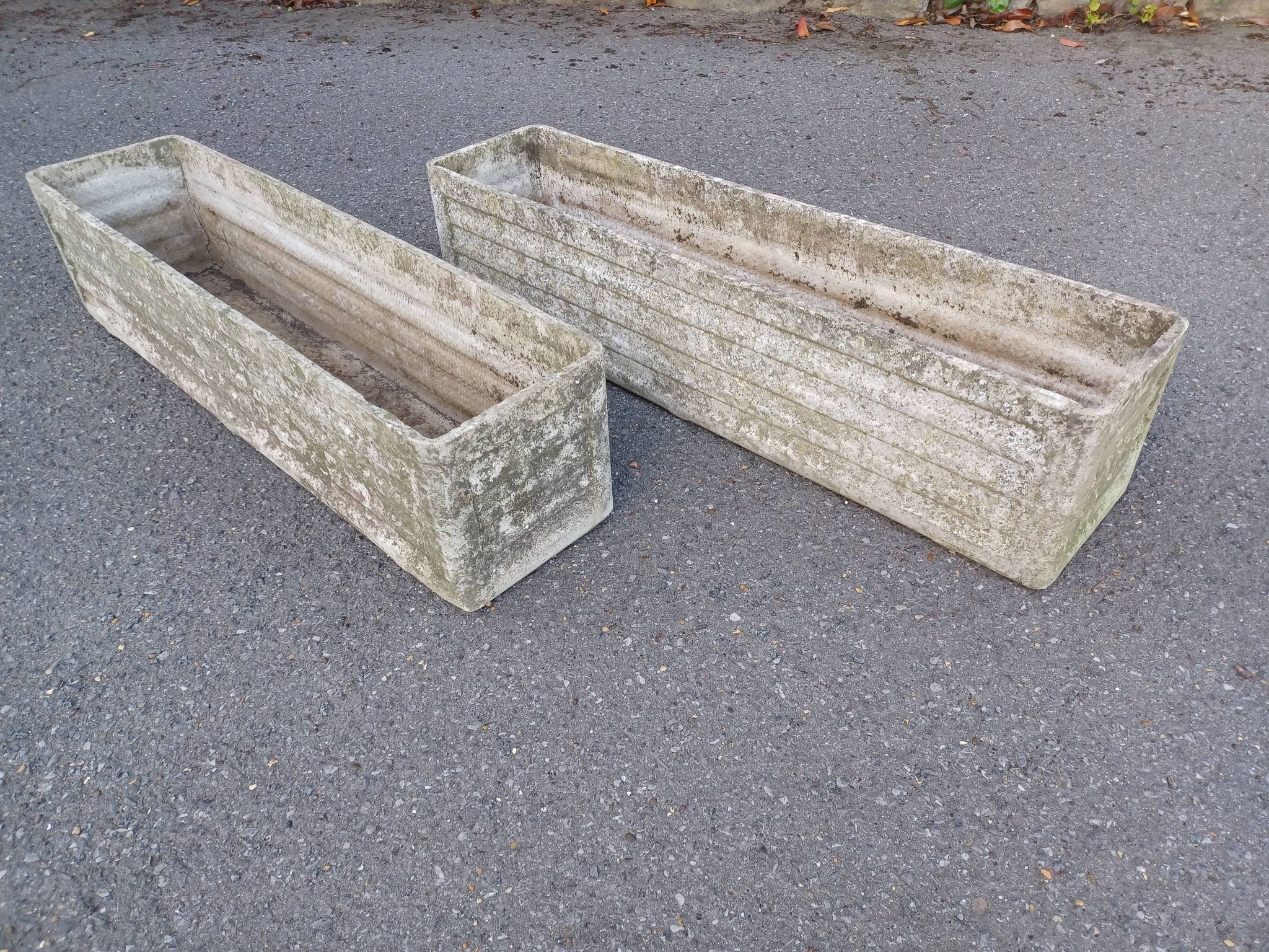 Pair of planters, eternit fiber cement concrete, 50's