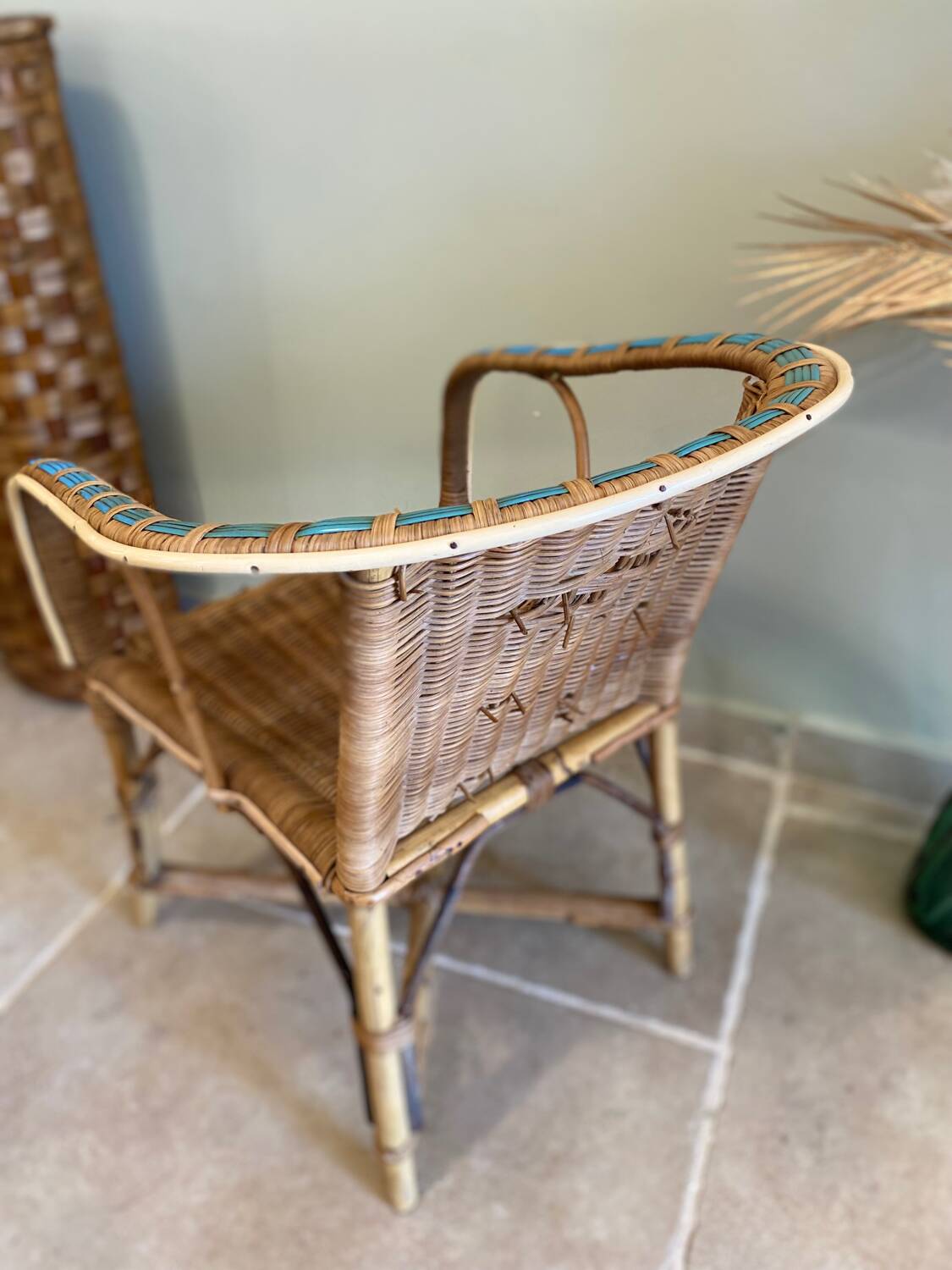 Rattan children's armchair