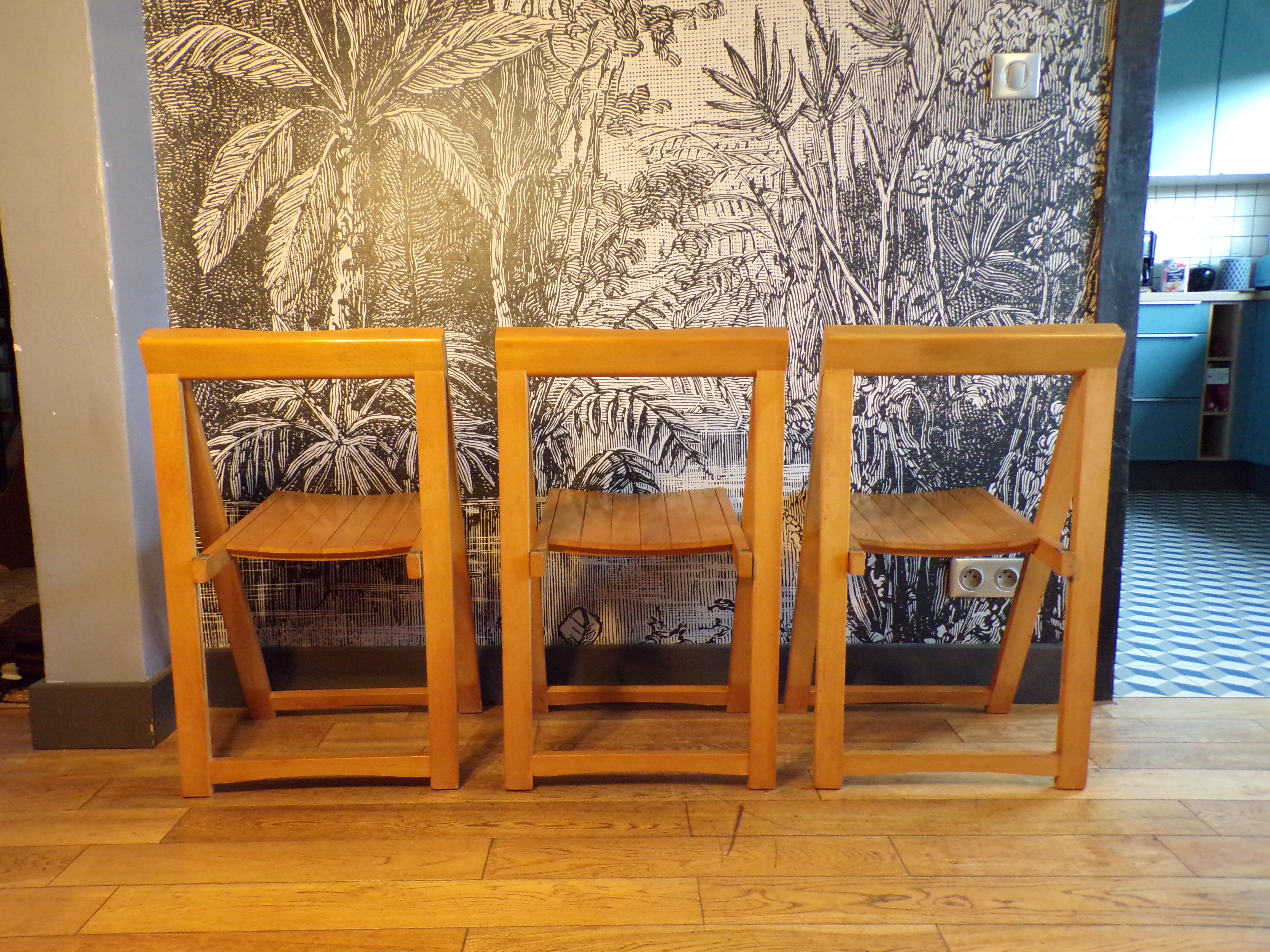 3 chaises pliantes italiennes vintage