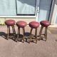 Lot de 4 tabourets de bar cuir et bois