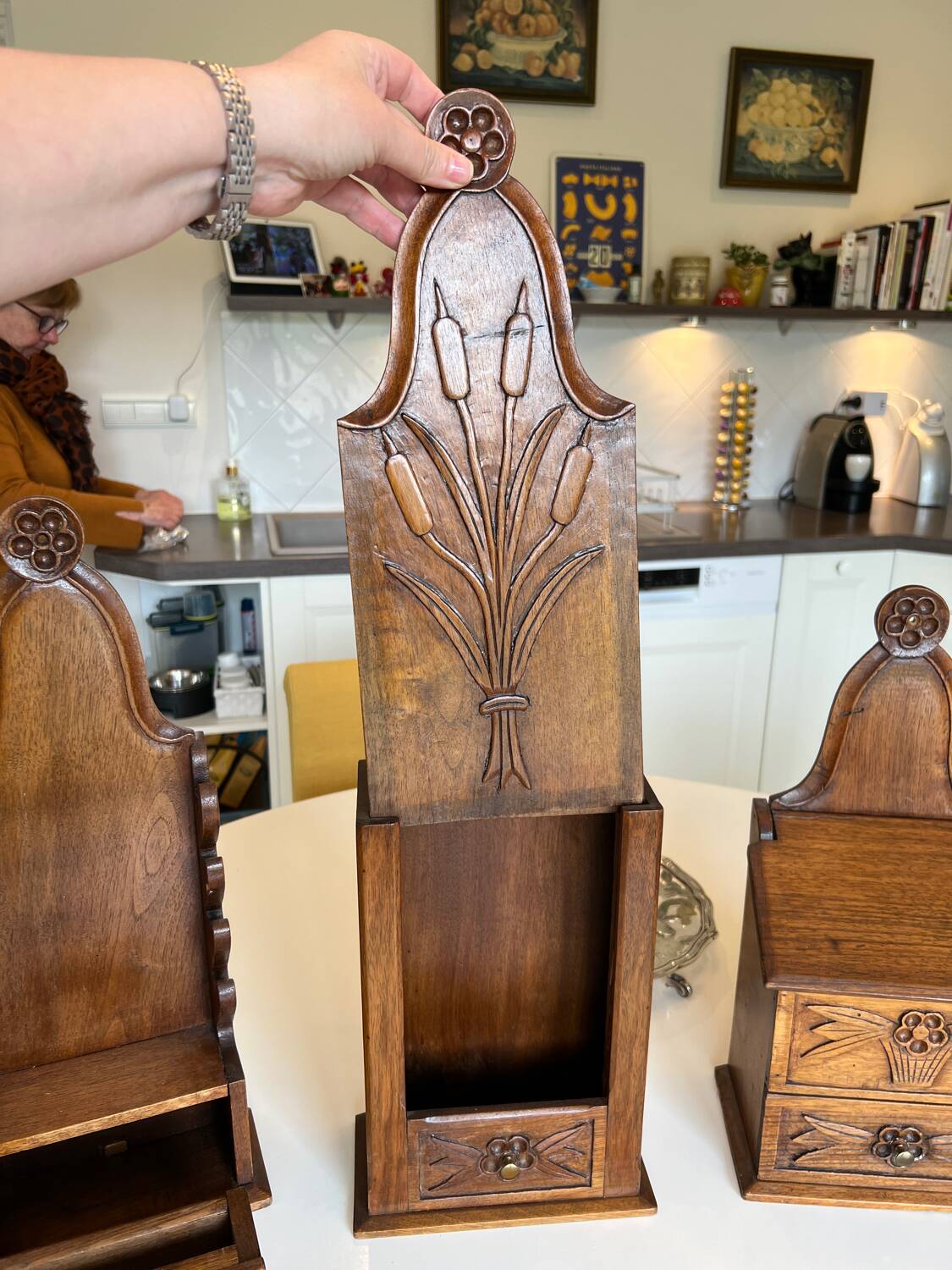 Set of wall boxes - bread matches knives