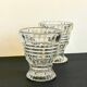 Paire vases géométriques semi-cristal vintage