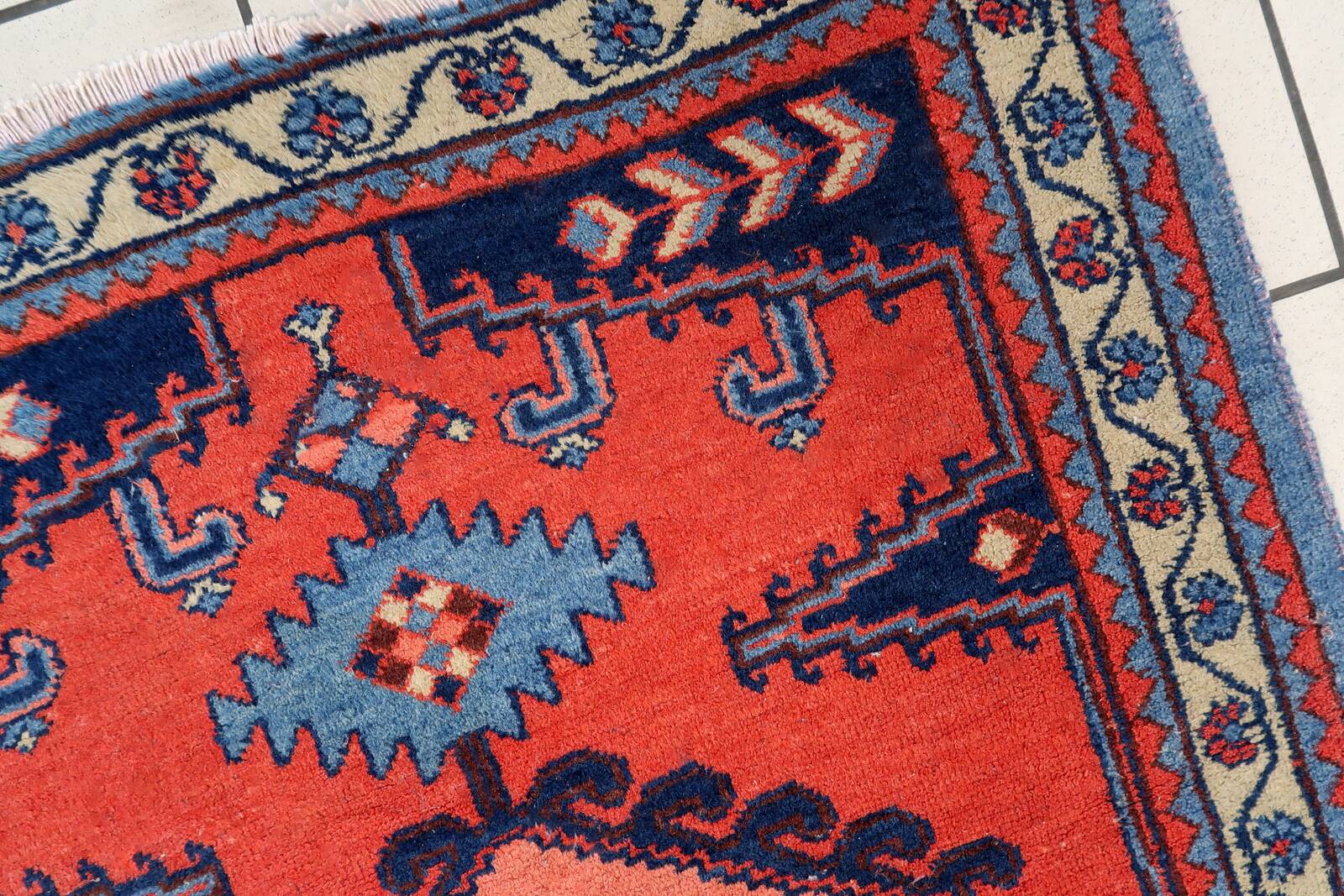 Tapis Hamadan vintage fait main en laine – 109 x 147 cm - 1C1039