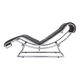 Vintage Italian chaise lounge chair chrome and leather by Guido Faleschini 1970s