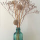 Small vintage dark turquoise blue bottle