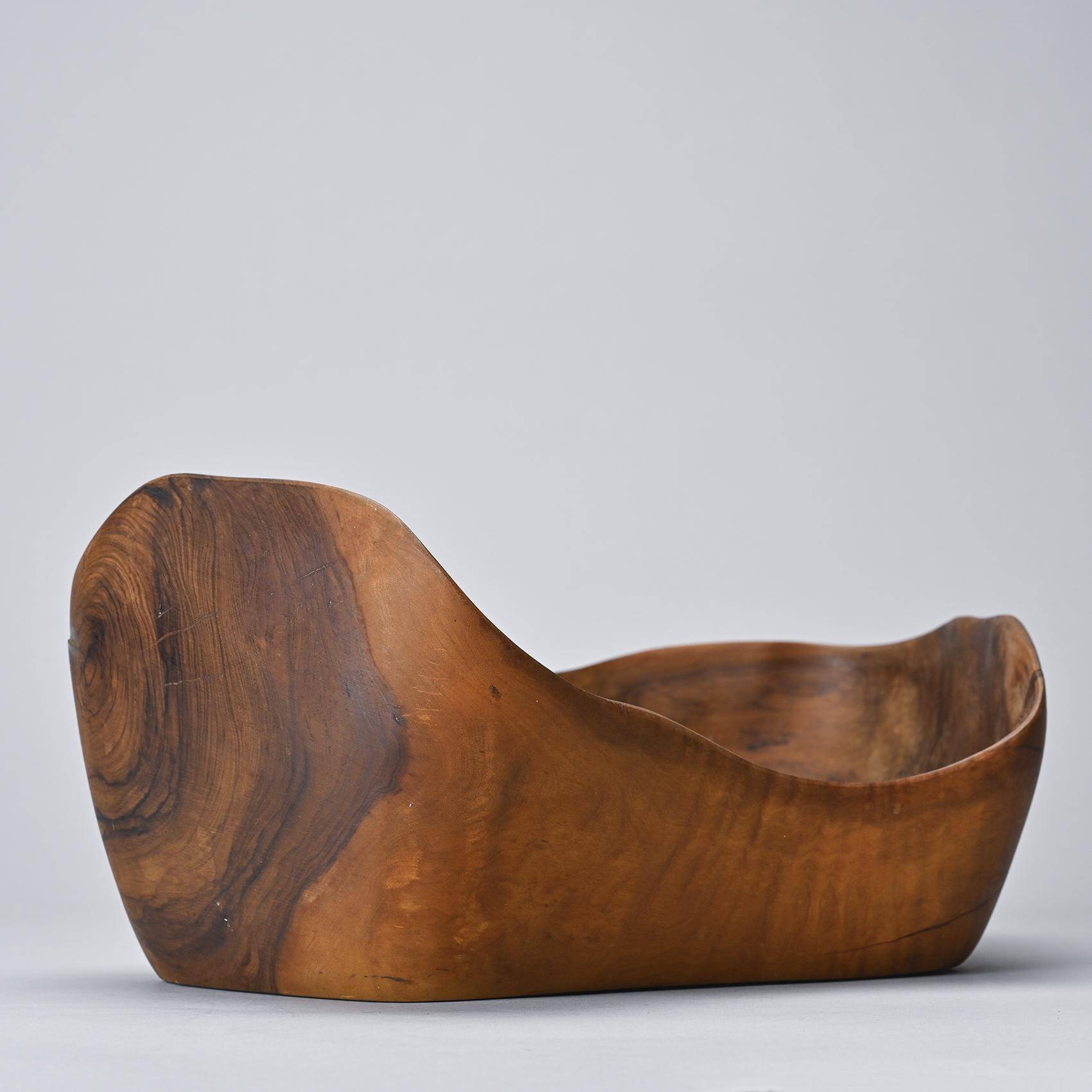 Olive wood cup, signed