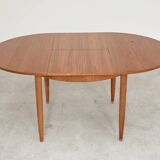 Round extending table, light oak, East Germany, 1960s