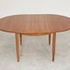 Round extending table, light oak, East Germany, 1960s