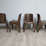 5 gilac chairs monobloc 70s