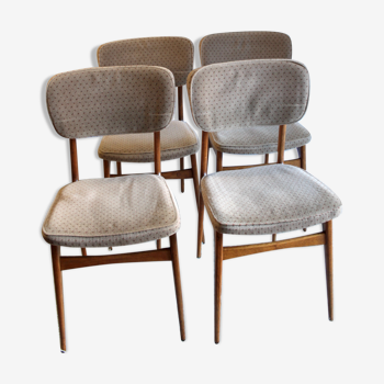 Lot de 4 chaises scandinaves en teck circa 70