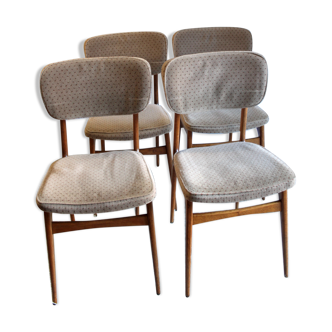 Lot de 4 chaises scandinaves en teck circa 70
