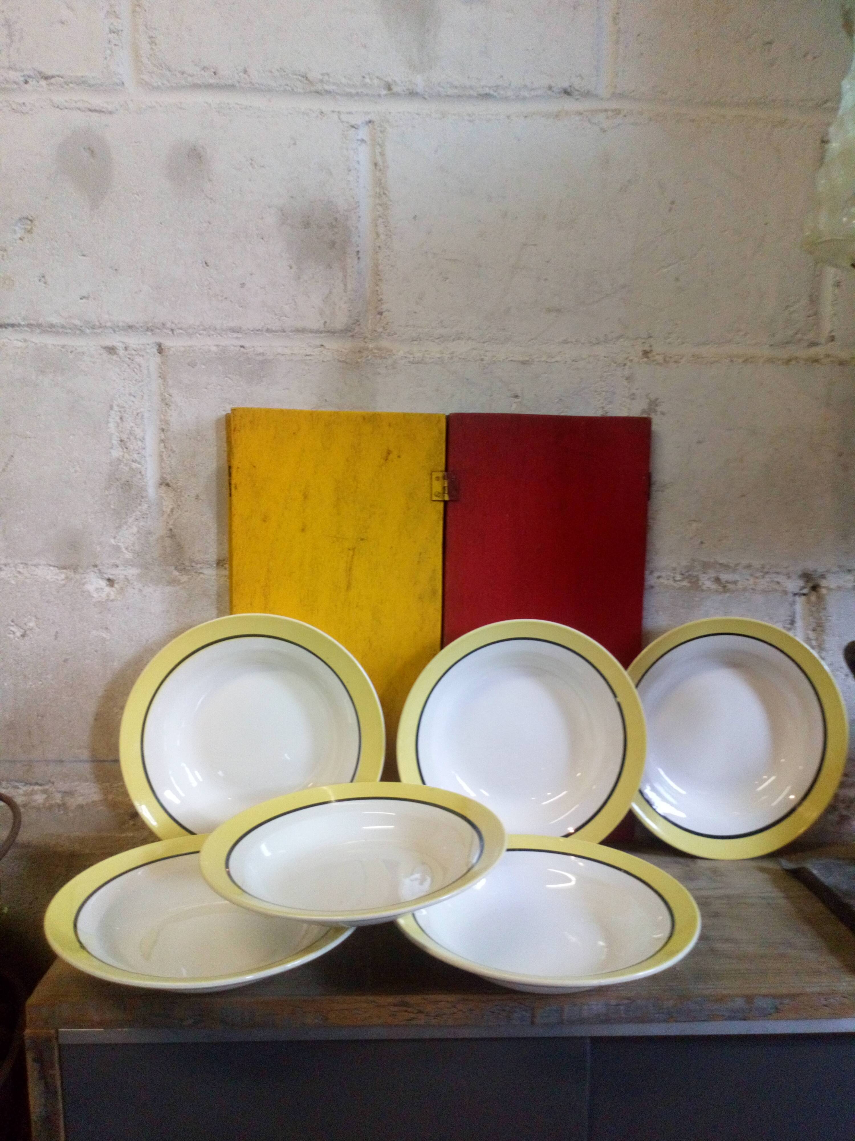 Six plates Digoin-Sarreguemines "Dinard" 50s