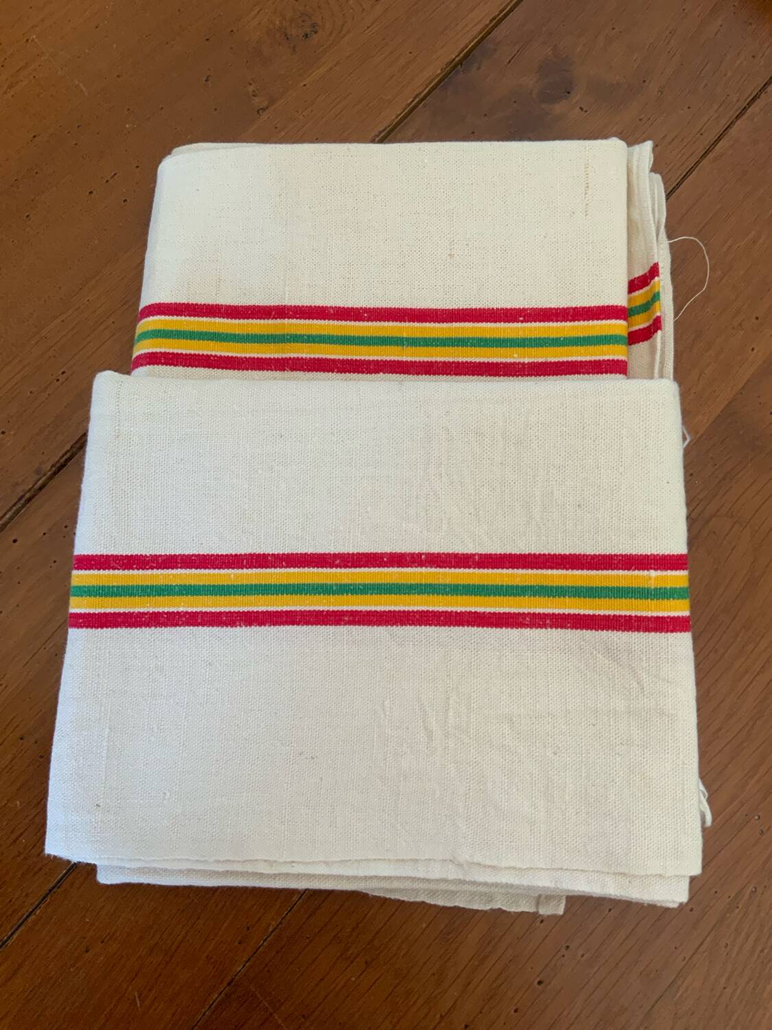 Duo of new mixed tea towels in linen and cotton, XL